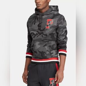 Polo Ralph Lauren Gray Camouflage Hoodie with Red Accents